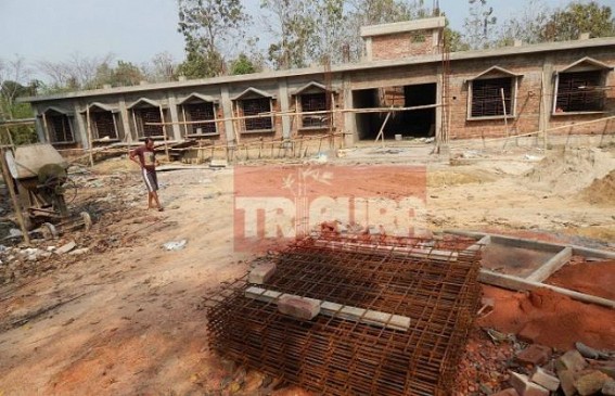Jubarajnagar R D Block building construction work is under scanner for using cheap materials  